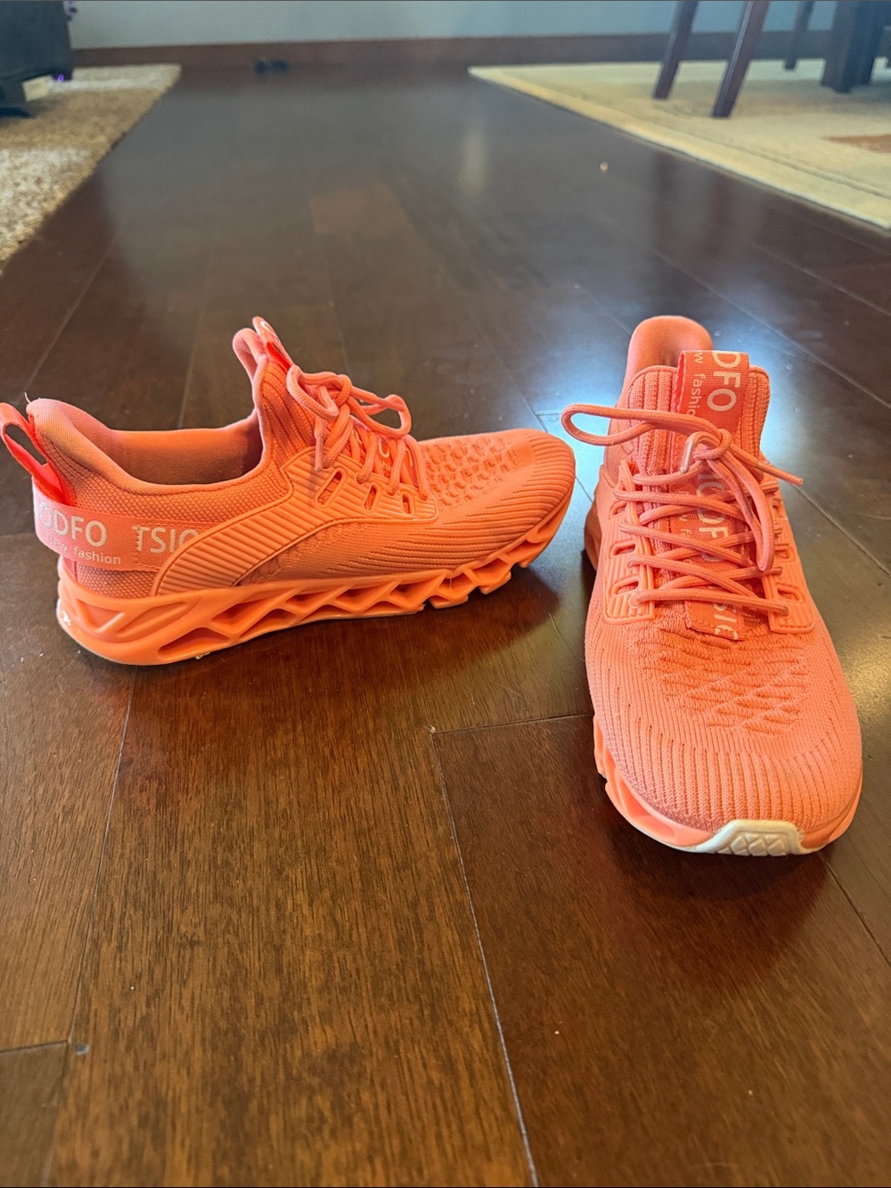 Womans Orange/coral  Breathable Athletic Sneakers